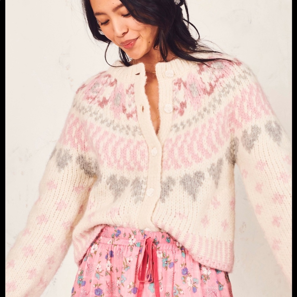 Loveshackfancy Jamie cardigan xs cream
